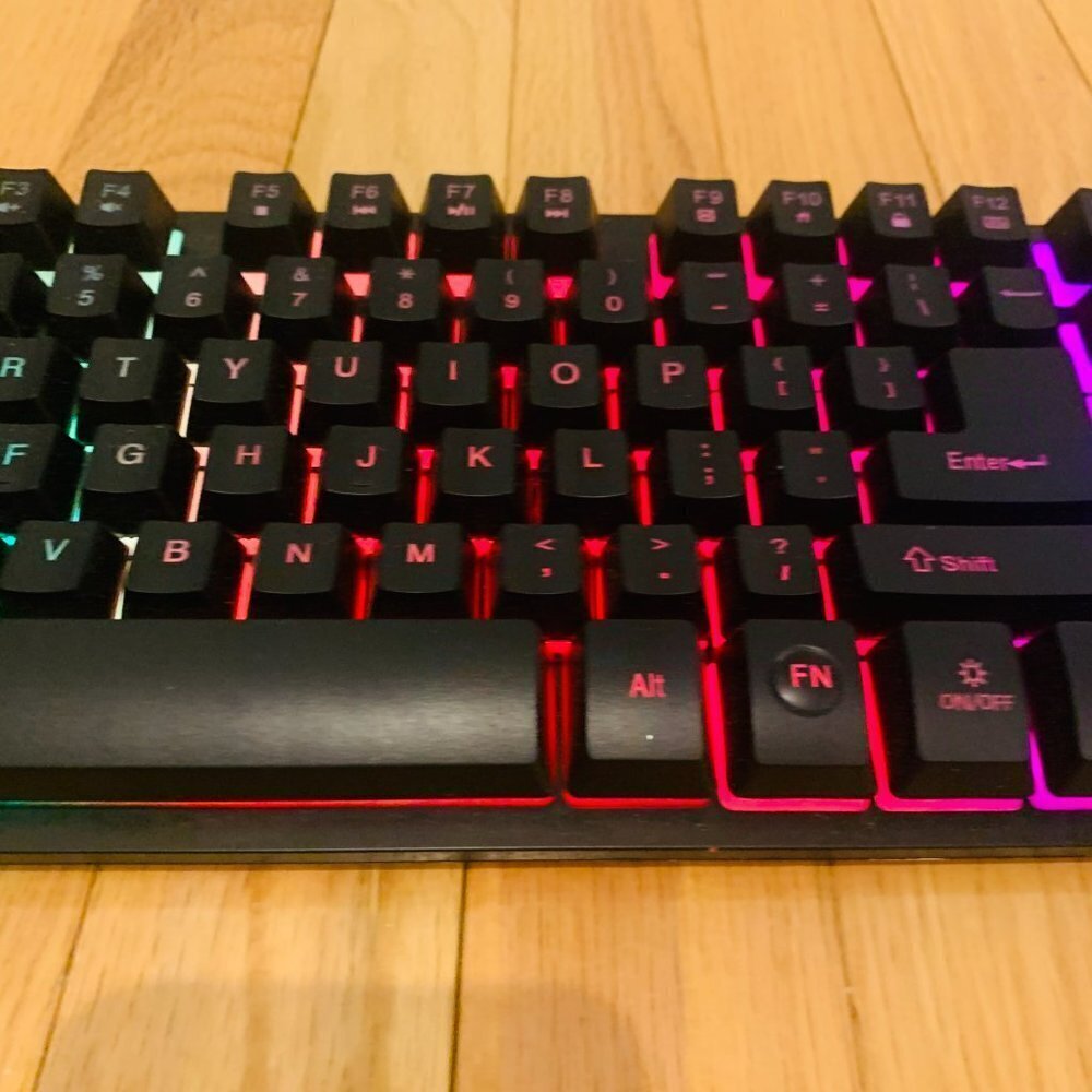Rainbow LED Backlit 87 Keys Gaming Keyboard, Compact Keyboard - Picture 6 of 13